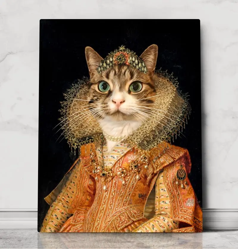 Queen Chloe - Custom Pet Portrait – custom royal pet portrait
