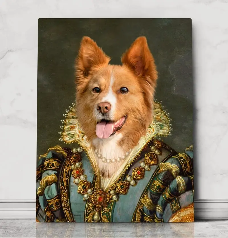 Queen Bailey - Custom Pet Portrait – custom royal pet portrait