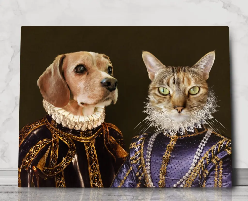 King William and Queen Margaret – custom royal pet portrait
