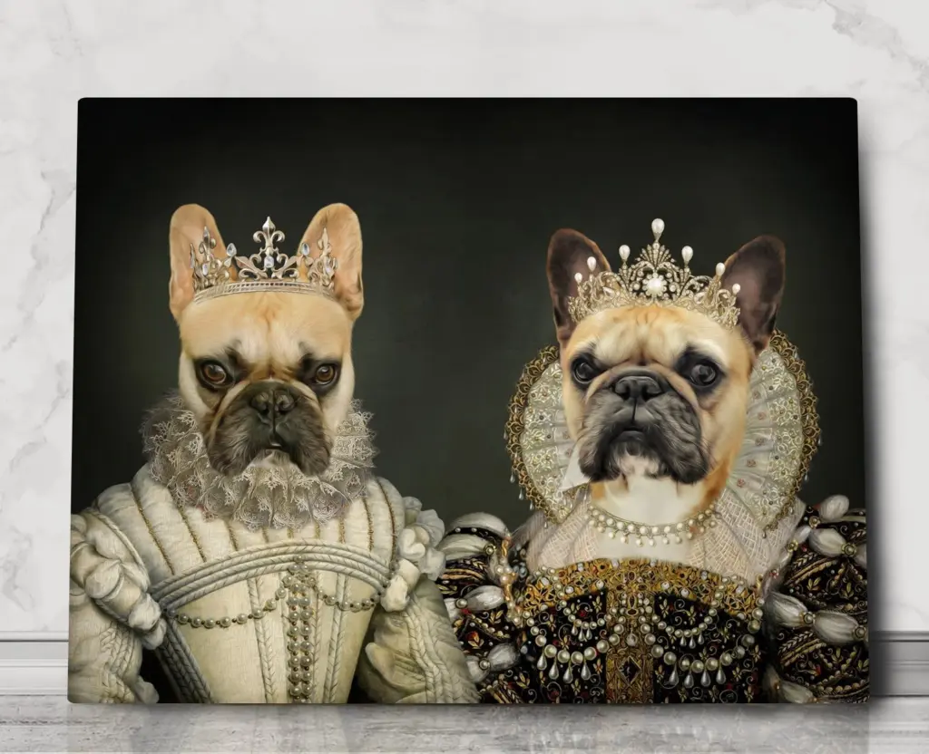 King George and Queen Alice – custom royal pet portrait