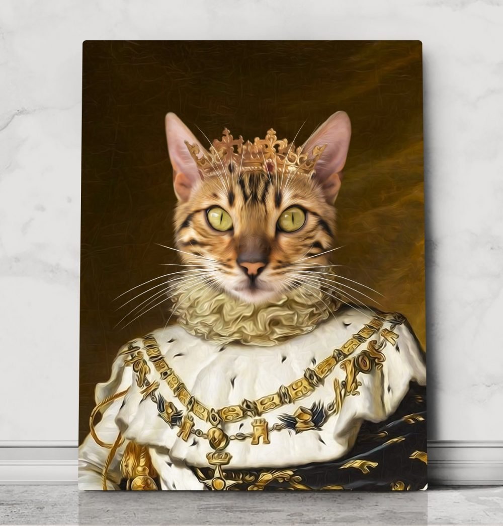 Royal Pet portrait, Canvas pet portrait, Renaissance Dog, Regal Cat, Queen king dog, Custom pet portrait