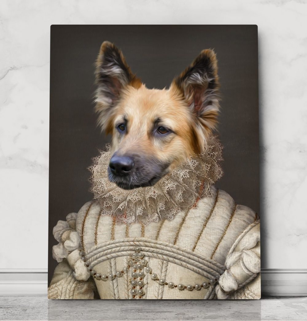 Royal Pet portrait, Canvas pet portrait, Renaissance Dog, Regal Cat, Queen king dog, Custom pet portrait