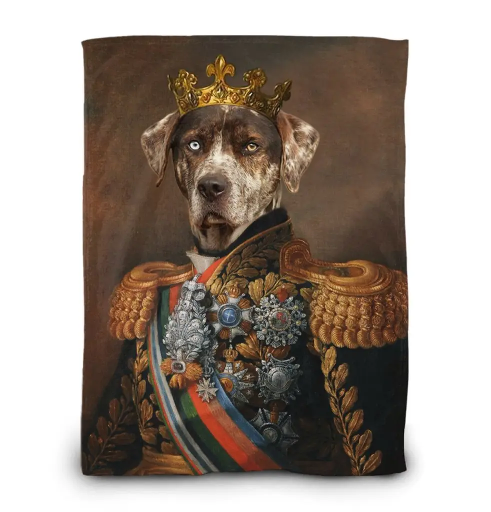King Ludwick - Pet Portrait on Blanket – custom royal pet portrait